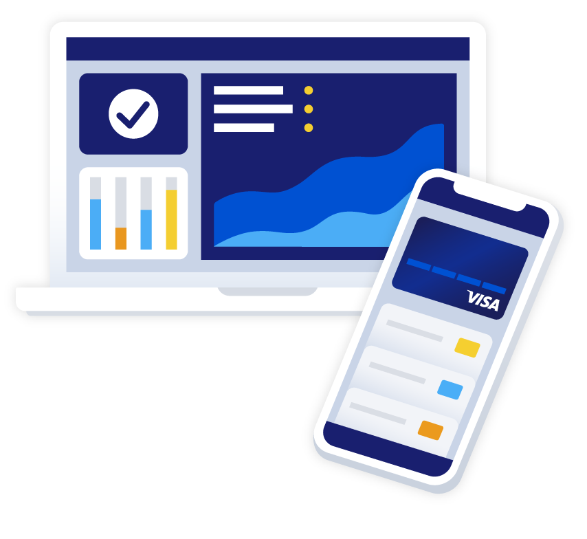 Visa Ready graphic of a computer and phone