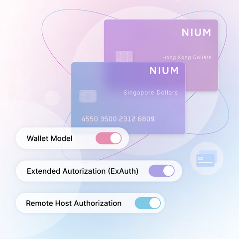 Nium screenshot of their card issuance